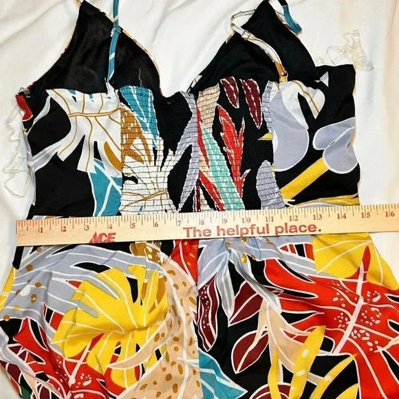 2/$30 Entro Midi Size Large Tropical Print Floral Maxi Dress Strappy Party - Picture 15 of 15